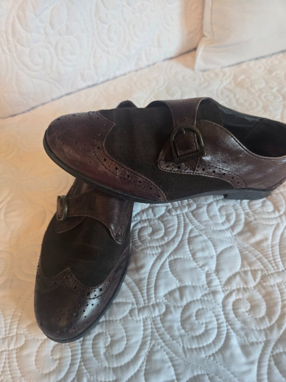 G.H. Bass Monk Strap Shoes Women’s 9 Brown Leather & Suede